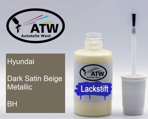 Hyundai, Dark Satin Beige Metallic, BH: 20ml Lackstift, von ATW Autoteile West.